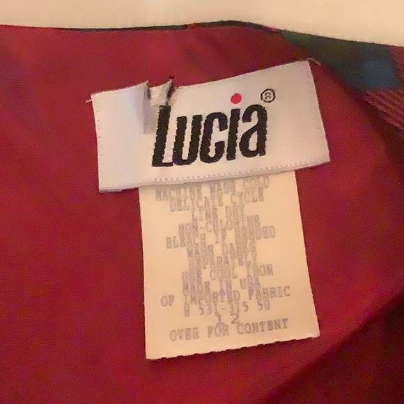 VTG Lucia Christmas Plaid skirt and vest. Beautiful Christmas scenes size 12 - Picture 11 of 16